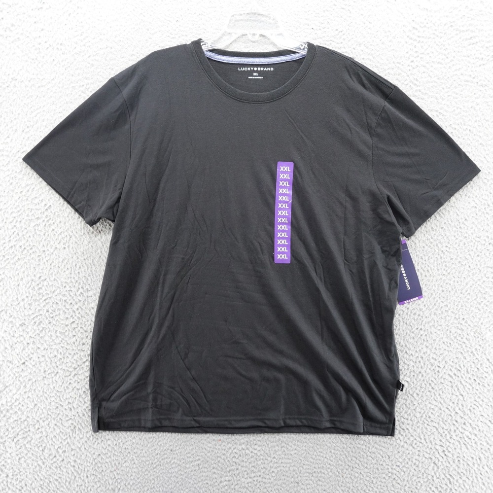 Lucky Brand Mens Size XXL Black Crew Neck Short Sleeve T-Shirt NEW